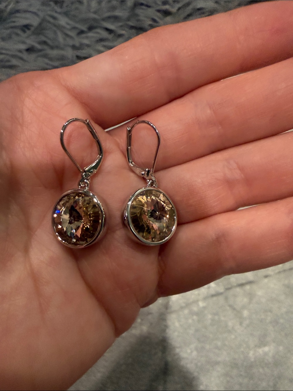 Touchstone Crystal Champagne Crystal Drop Earrings - Elegant Women's Jewelry